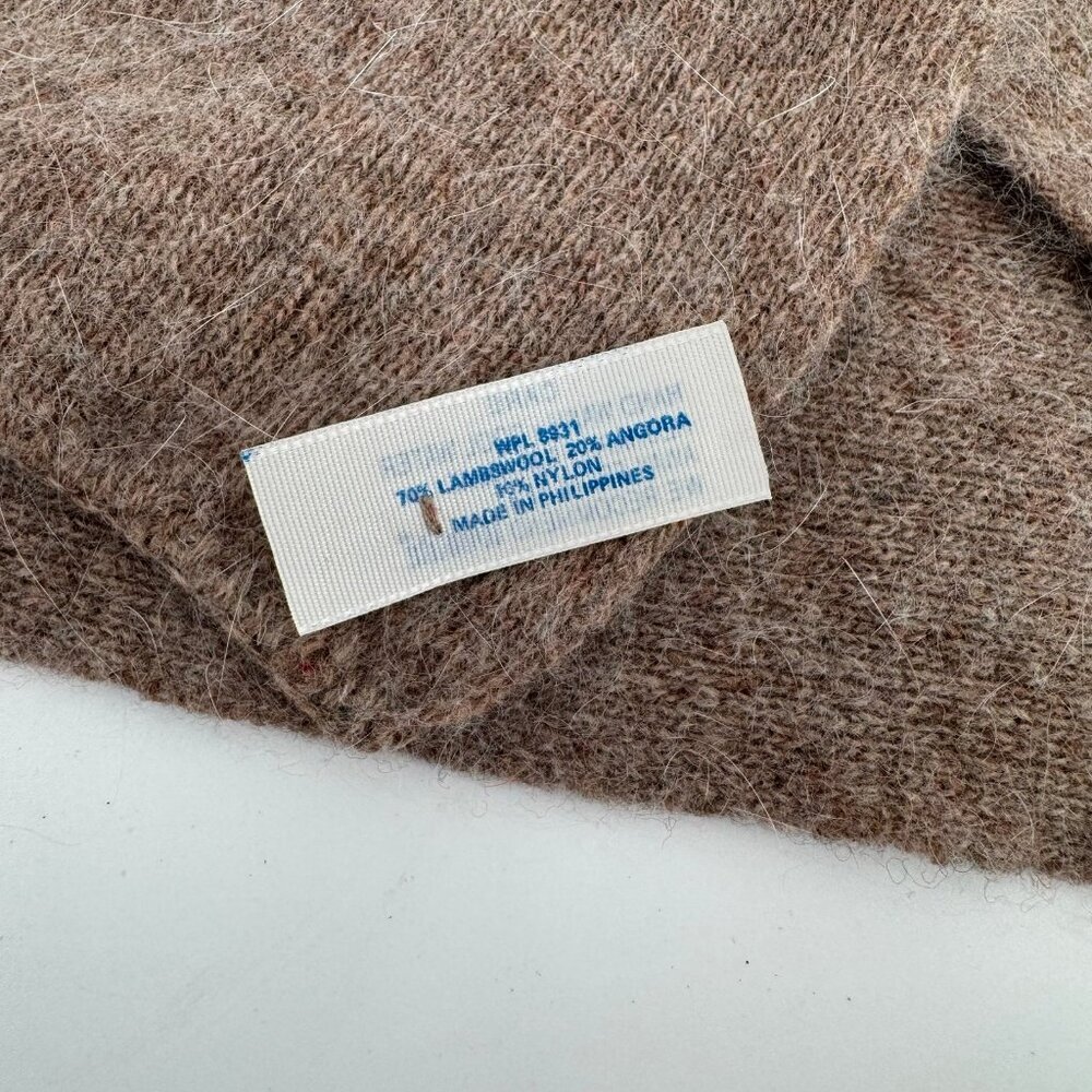 Lambswool and Angora Beige Scarf - Picture 2 of 4